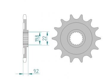 AFAM Kettensatz Alu, KAWASAKI KX 250 F T6F, mit A520MX4-G Kette