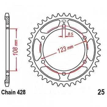 AFAM Kettensatz, MASH 125 Seventy, mit A428R1-G Kette