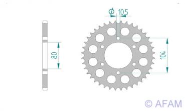 AFAM Kettensatz Alu, KAWASAKI ZX 6 R ZX636 C1, mit A520XSR-G Kette