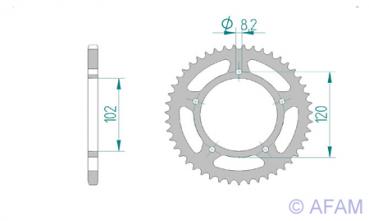 AFAM Kettensatz, APRILIA RS 50, mit A420R1-G Kette