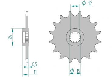 AFAM Kettensatz, APRILIA AF1 50 Futura, mit A415F Kette