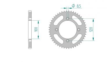 AFAM Kettensatz, BETA RR 125 Motard, mit A428R1-G Kette