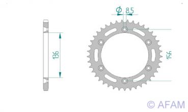 AFAM Kettensatz, BETA RR 520 Enduro, mit A520XRR3-G Kette