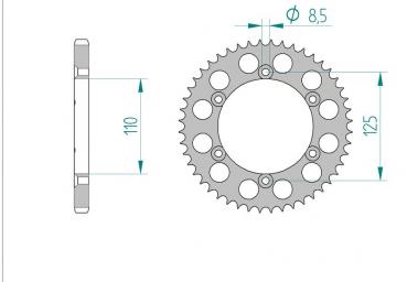 AFAM Kettensatz Alu, BETA RR 50, mit A428R1-G Kette