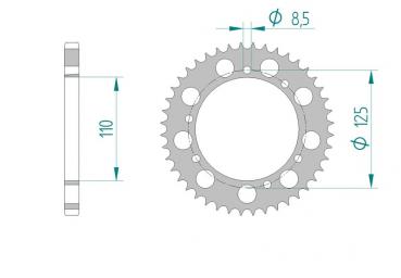 AFAM Kettensatz, SHERCO SM 50 R, mit A428R1-G Kette