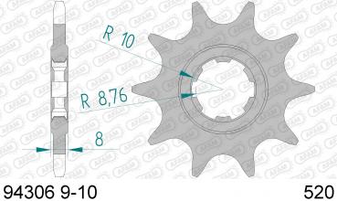 AFAM Kettensatz Alu, SHERCO 0, mit A520MR2-G Kette