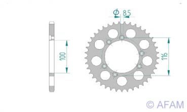 AFAM Kettensatz Alu, SHERCO 0, mit A520MR2-G Kette