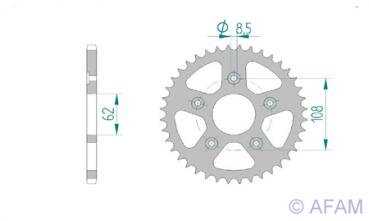AFAM Kettensatz, CAGIVA 125 Mito Evo, mit A520XLR2 Kette