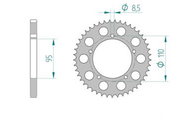 AFAM Kettensatz, CAGIVA 125 Elefant, mit A428R1-G Kette