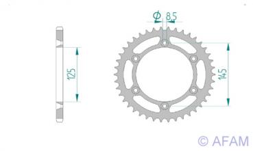 AFAM Kettensatz, CAGIVA 125 K7, mit A520XLR2 Kette