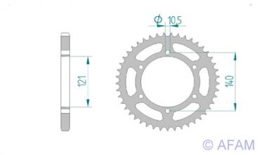 AFAM Kettensatz, CAGIVA 650 V-Raptor, mit A525XMR3 Kette