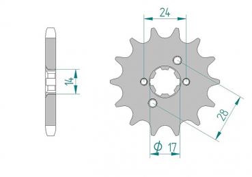 AFAM Kettensatz, DERBI 50 Senda-R, mit A420R1-G Kette