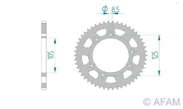 AFAM Kettensatz, DERBI 50 Senda-R, mit A420R1-G Kette