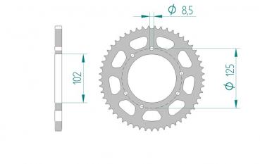 AFAM Kettensatz, DERBI DRD 50 SM Senda Pro, mit A420R1-G Kette