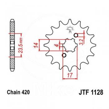 AFAM Kettensatz, DERBI DRD 50 SM Senda Limited, mit A420R1-G Kette