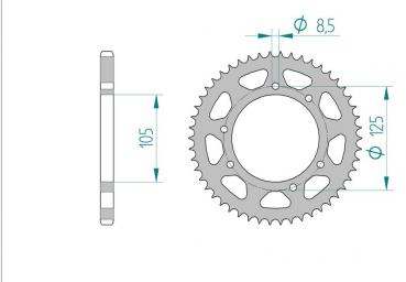 AFAM Kettensatz, DERBI 125 SM Senda, mit A428R1-G Kette