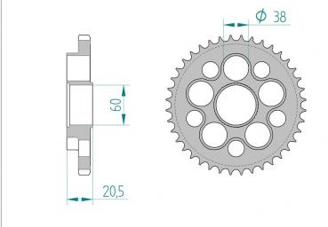 AFAM Kettensatz, DUCATI 748 Testa Bassa, mit A520XHR2-G Kette