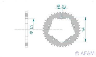 AFAM Kettensatz, DUCATI 748 Testa Bassa (für Kettenradträger PCD01), mit A520XSR-G Kette