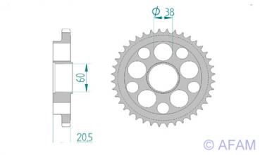 AFAM Kettensatz, DUCATI 916 Senna, mit A525XSR2-G Kette