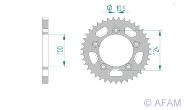 AFAM Kettensatz, DUCATI 999, mit A525XHR3-G Kette