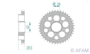 AFAM Kettensatz, DUCATI 996 R, mit A525XHR3-G Kette