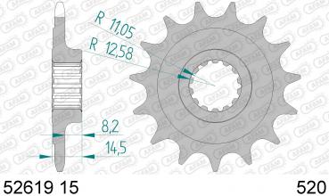 AFAM Kettensatz, DUCATI 1100 Scrambler, mit A520XHR2-G Kette