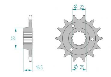 AFAM Kettensatz, DUCATI 1100 Streetfighter, mit A525XHR3-G Kette