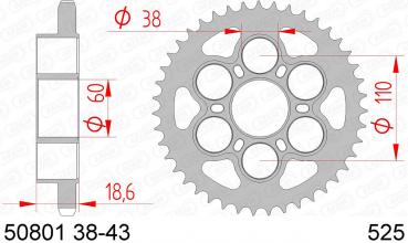 AFAM Kettensatz, DUCATI 1100 Streetfighter, mit A525XHR3-G Kette