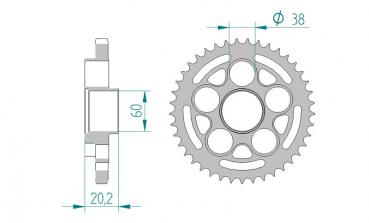 AFAM Kettensatz, DUCATI 1100 S Multistrada, mit A525XHR3-G Kette