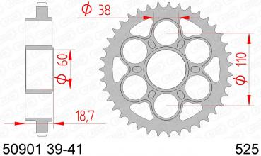AFAM Kettensatz, DUCATI V4 1100 Speciale Panigale, mit A525XHR3-G Kette