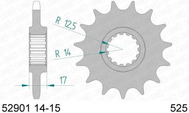 AFAM Kettensatz, DUCATI V4 1100 Speciale Panigale (für Kettenradträger PCD04), mit A525XHR3-G Kette