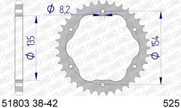 AFAM Kettensatz Alu, DUCATI 1098 S Tricolore (für Kettenradträger PCD03), mit A525XHR3-G Kette