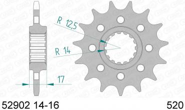 AFAM Kettensatz Alu, DUCATI V4 1100 Speciale Panigale (für Kettenradträger PCD04), mit A520XHR2-G Ke