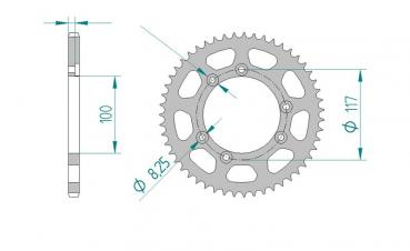 AFAM Kettensatz, FANTIC TX 180 E Regolarita Casa 50E, mit A420R1-G Kette