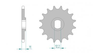 AFAM Kettensatz Alu, FANTIC 200 TX350 Trial, mit A428R1-G Kette