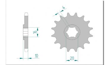 AFAM Kettensatz, HYOSUNG GF 125, mit A428R1-G Kette