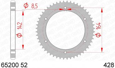 AFAM Kettensatz, HYOSUNG GT 125 Comet, mit A428XMR-G Kette