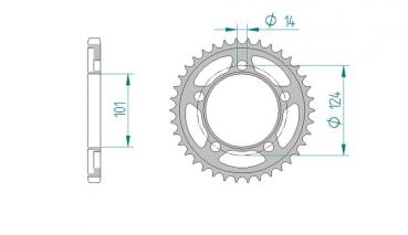 AFAM Kettensatz, KTM RC 8, mit A525XHR3-G Kette