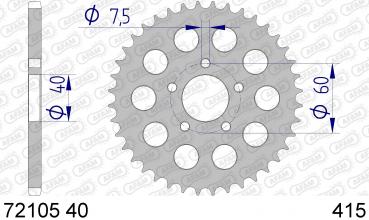 AFAM Kettensatz Alu, KTM SX 50, mit A415F Kette