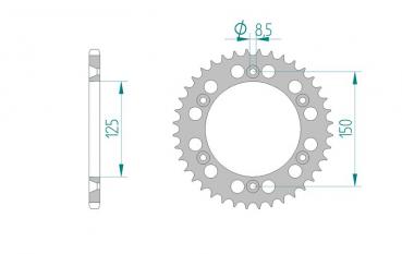 AFAM Kettensatz Alu, KTM SC 400 LC4 Supercompetition, mit A520XRR3-G Kette