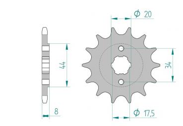 Preview: AFAM Kettensatz, KYMCO MXer 50 Quad, mit A520MR2-G-78 Kette