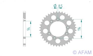 AFAM Kettensatz Alu, MONTESA/HONDA 315 R Honda, mit A520MR2-G Kette