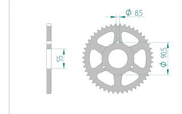 AFAM Kettensatz, RIEJU RS2 50 Pro, mit A420R1-G Kette