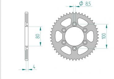 AFAM Kettensatz, RIEJU RRX 50 SM Spike, mit A420R1-G Kette