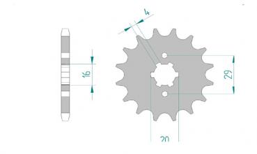 AFAM Kettensatz, RIEJU 125 AC Marathon Supermotard, mit A428R1-G Kette