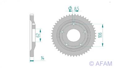 AFAM Kettensatz, MZ (MUZ) RT 125, mit A428R1-G Kette