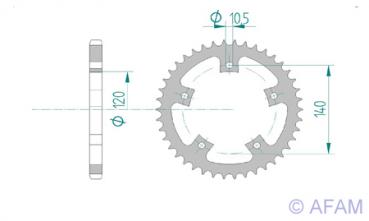 AFAM Kettensatz, TRIUMPH TT 600, mit A525XRR Kette