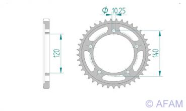 AFAM Kettensatz, TRIUMPH 600 Daytona, mit A525XRR Kette