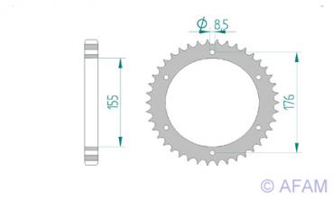 AFAM Kettensatz, TRIUMPH T 595 Daytona, mit A530XSR2-G Kette