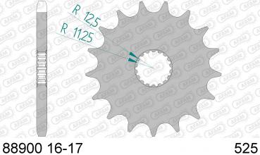 AFAM Kettensatz, TRIUMPH R 1200 Truxton, mit A525XSR2-G Kette